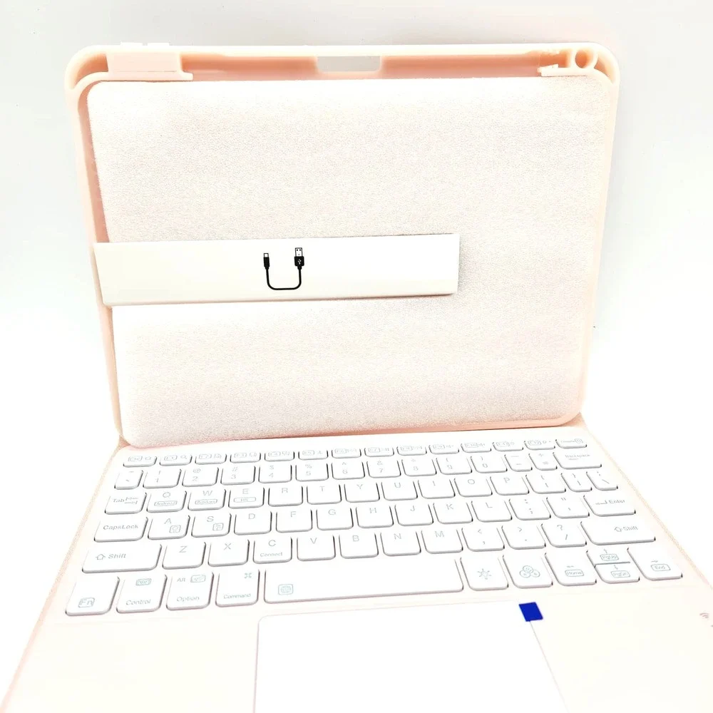 Harvopu iPad 11th 10th Gen Keyboard Case‎ Trackpad Backlit Detachable Pink